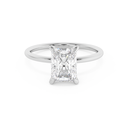 Emerald Solitaire Lab Grown Diamond Engagement Ring