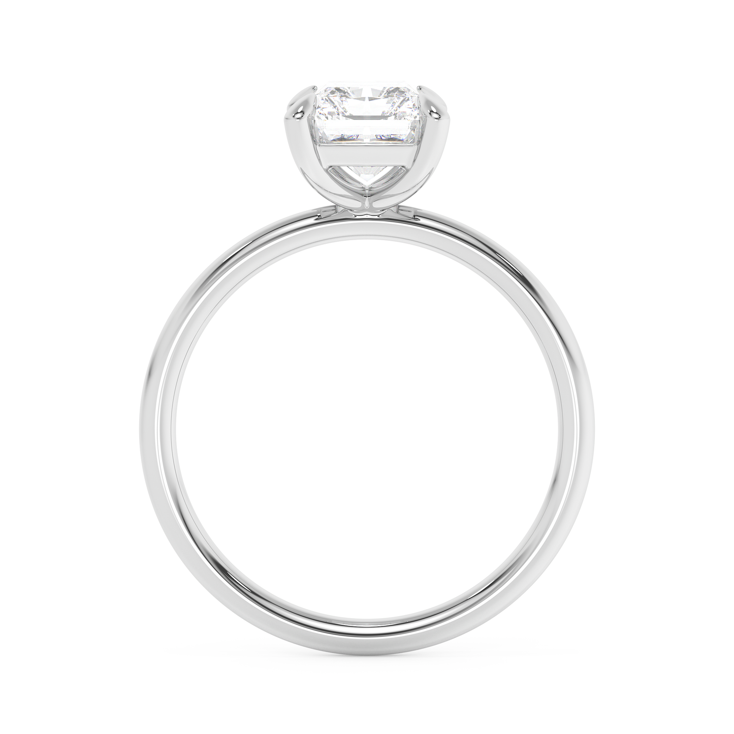 Emerald Solitaire Lab Grown Diamond Engagement Ring
