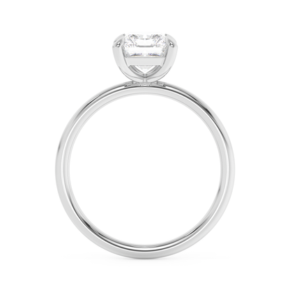 Emerald Solitaire Lab Grown Diamond Engagement Ring