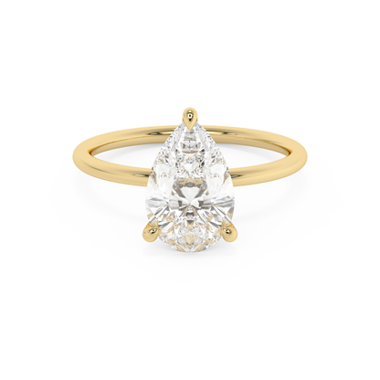 Emerald Solitaire Lab Grown Diamond Engagement Ring