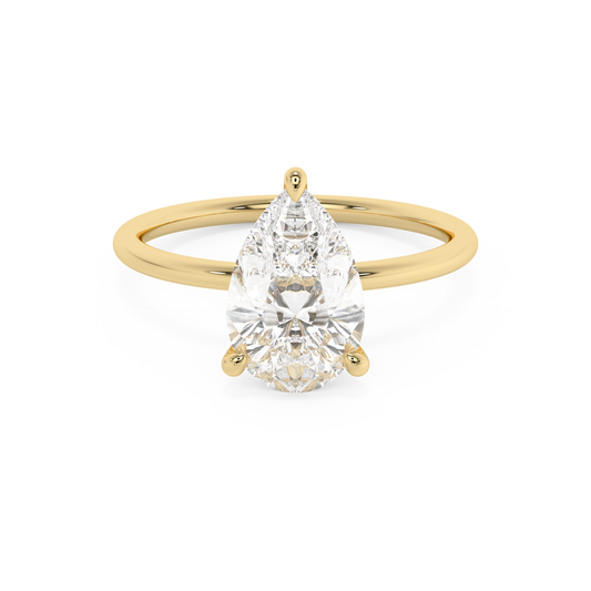 Emerald Solitaire Lab Grown Diamond Engagement Ring