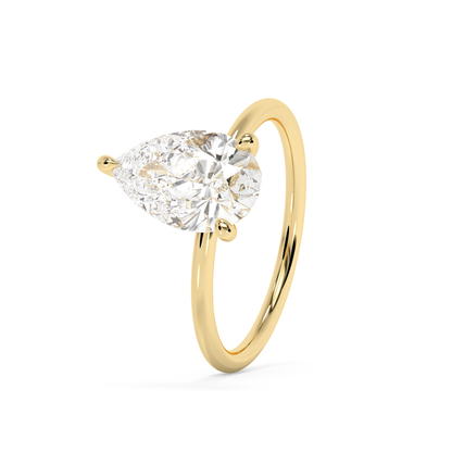 Emerald Solitaire Lab Grown Diamond Engagement Ring