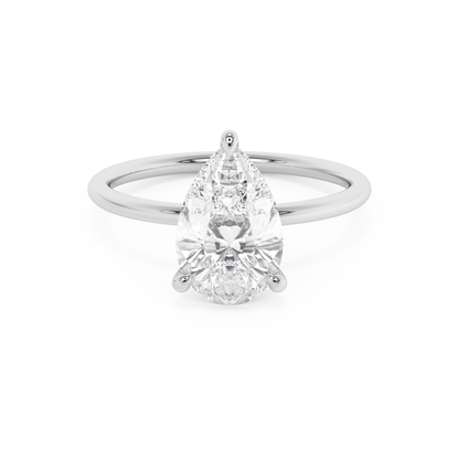 Emerald Solitaire Lab Grown Diamond Engagement Ring
