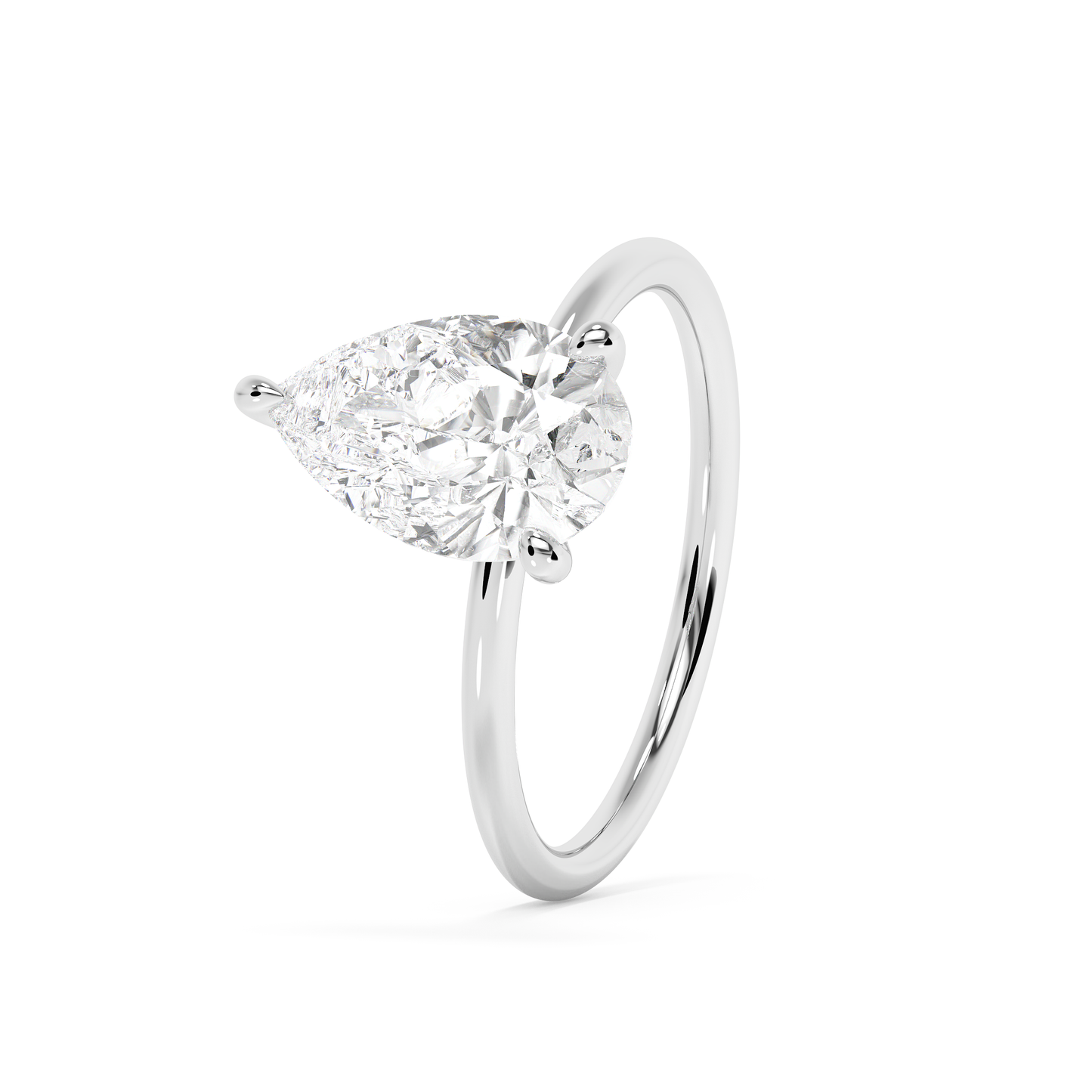 Emerald Solitaire Lab Grown Diamond Engagement Ring
