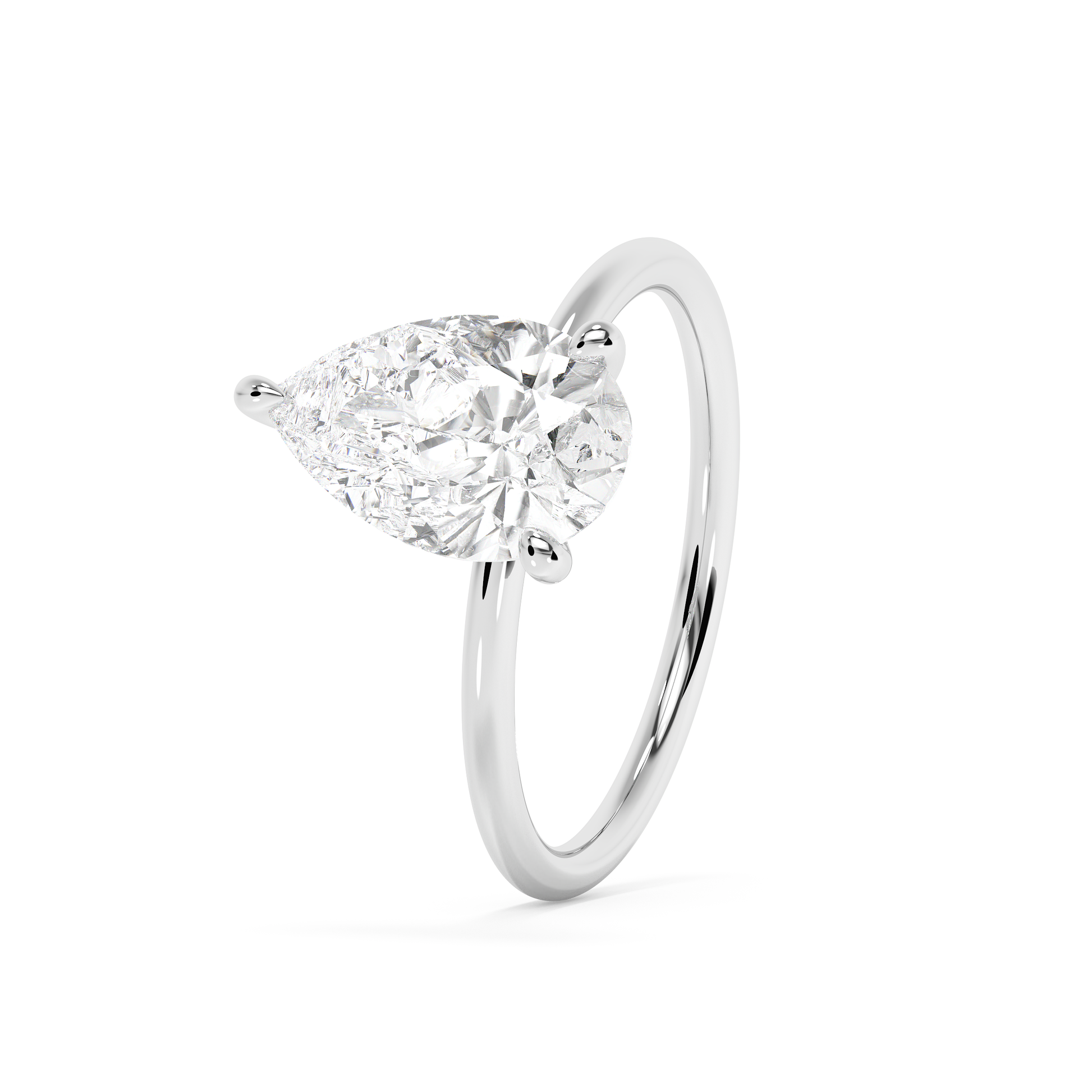 Emerald Solitaire Lab Grown Diamond Engagement Ring