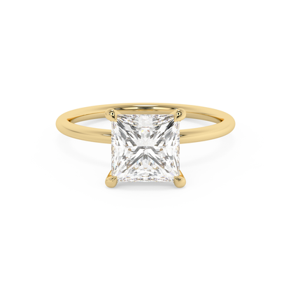 Emerald Solitaire Lab Grown Diamond Engagement Ring