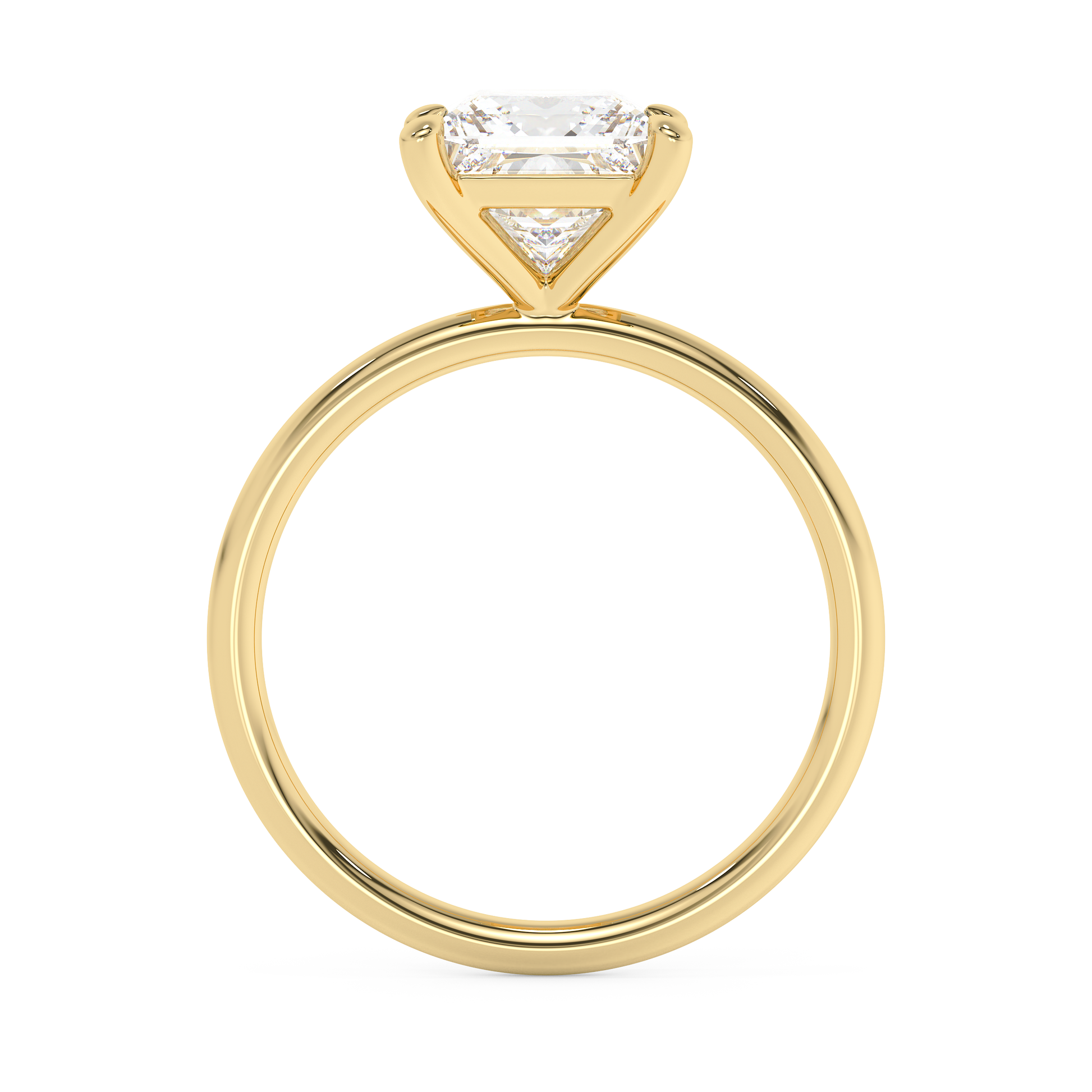 Emerald Solitaire Lab Grown Diamond Engagement Ring