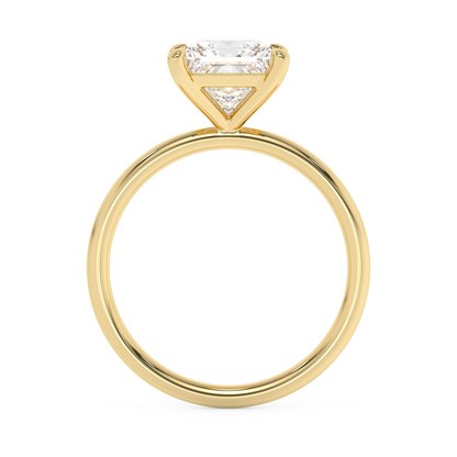 Emerald Solitaire Lab Grown Diamond Engagement Ring