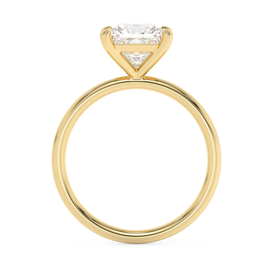 Emerald Solitaire Lab Grown Diamond Engagement Ring