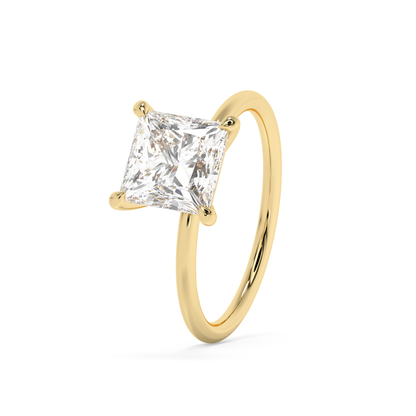 Emerald Solitaire Lab Grown Diamond Engagement Ring