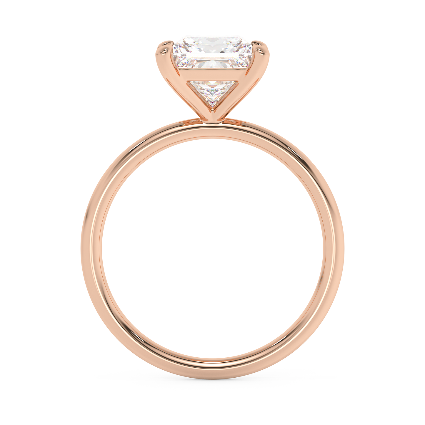 Emerald Solitaire Lab Grown Diamond Engagement Ring
