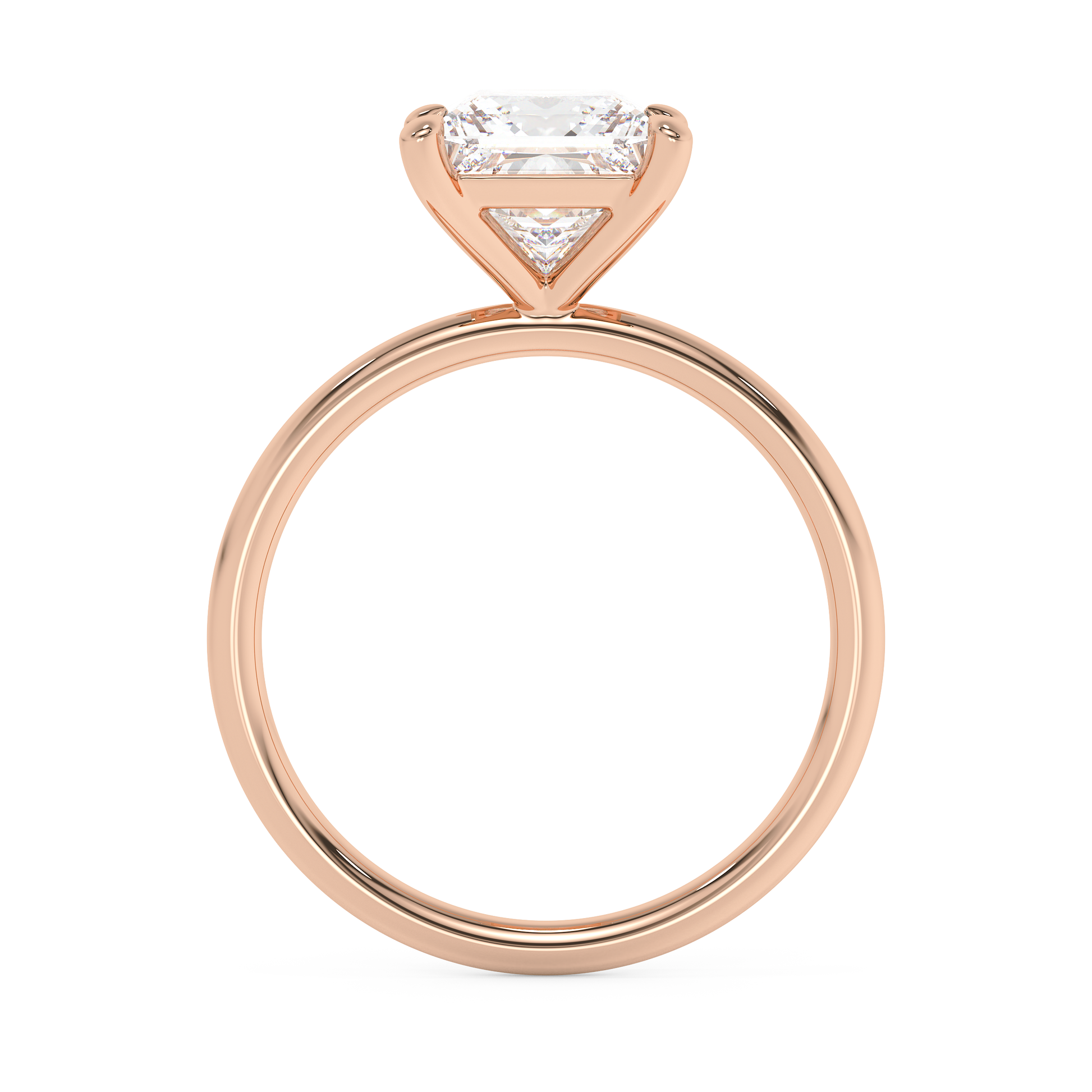 Emerald Solitaire Lab Grown Diamond Engagement Ring