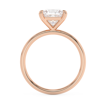 Emerald Solitaire Lab Grown Diamond Engagement Ring