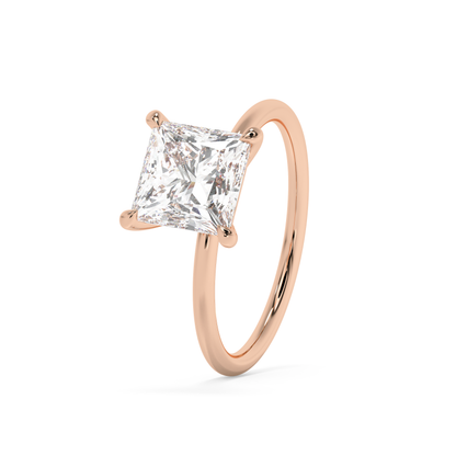 Emerald Solitaire Lab Grown Diamond Engagement Ring