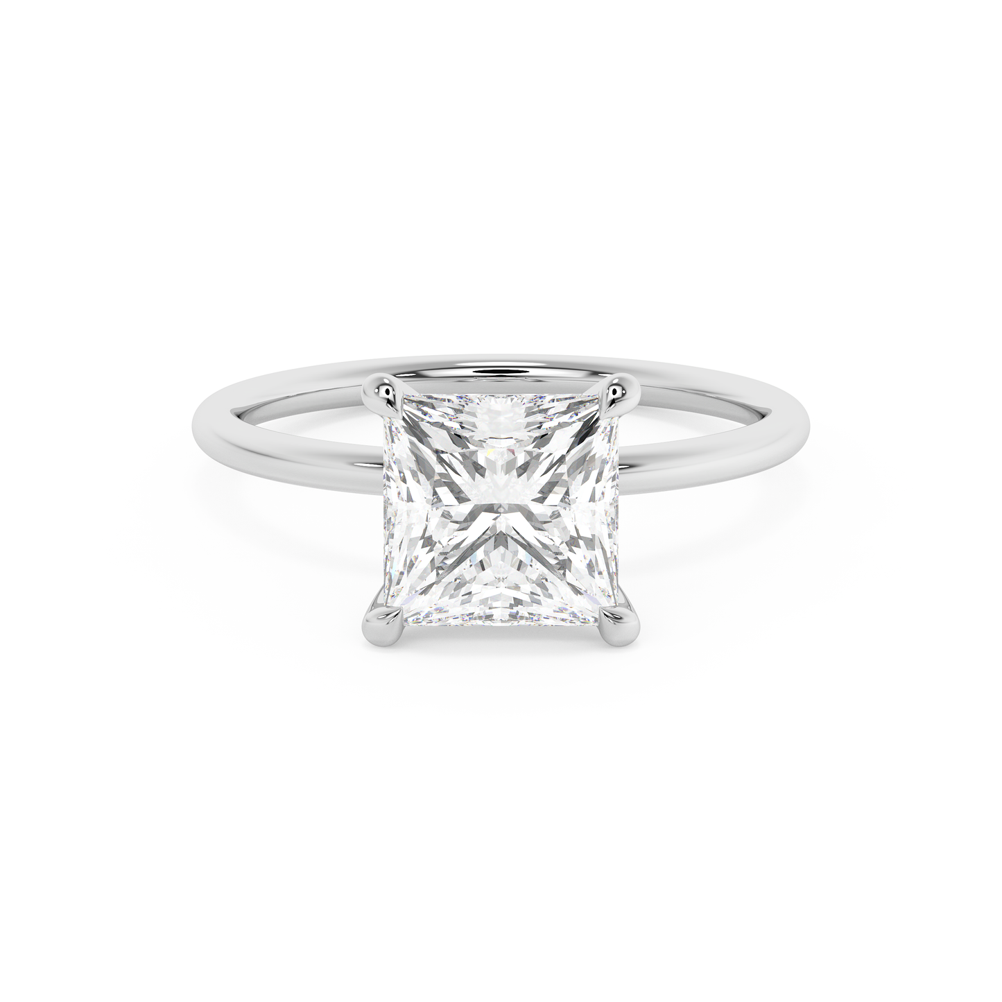 Emerald Solitaire Lab Grown Diamond Engagement Ring