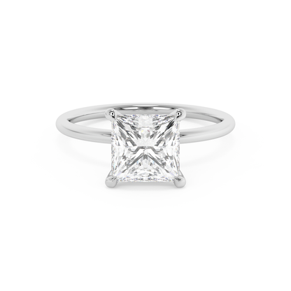 Emerald Solitaire Lab Grown Diamond Engagement Ring