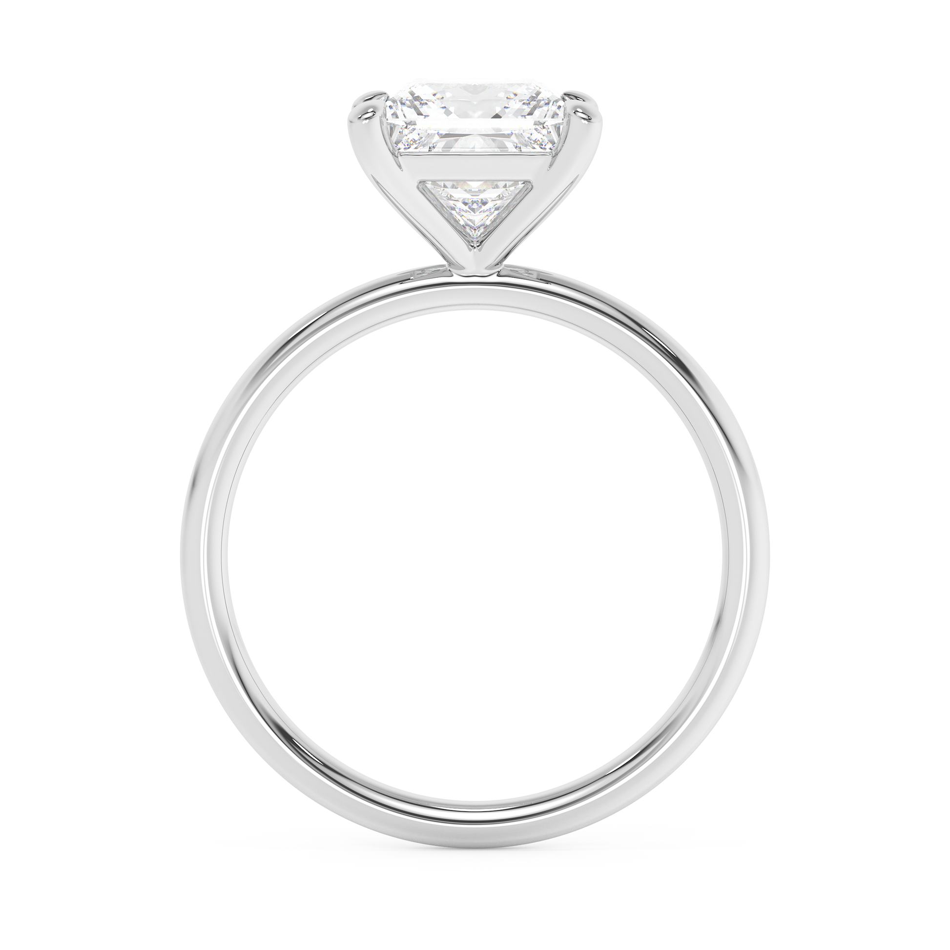 Emerald Solitaire Lab Grown Diamond Engagement Ring