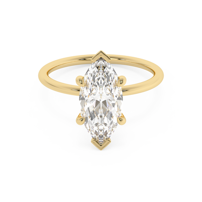 Emerald Solitaire Lab Grown Diamond Engagement Ring