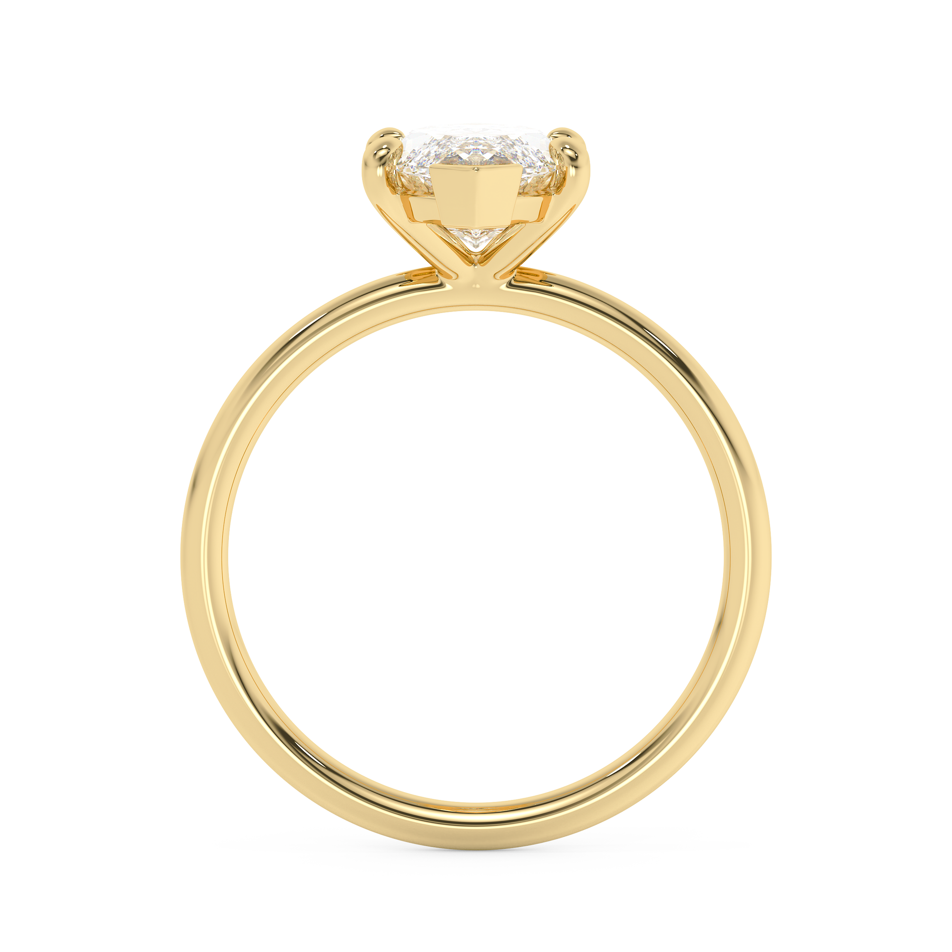 Emerald Solitaire Lab Grown Diamond Engagement Ring