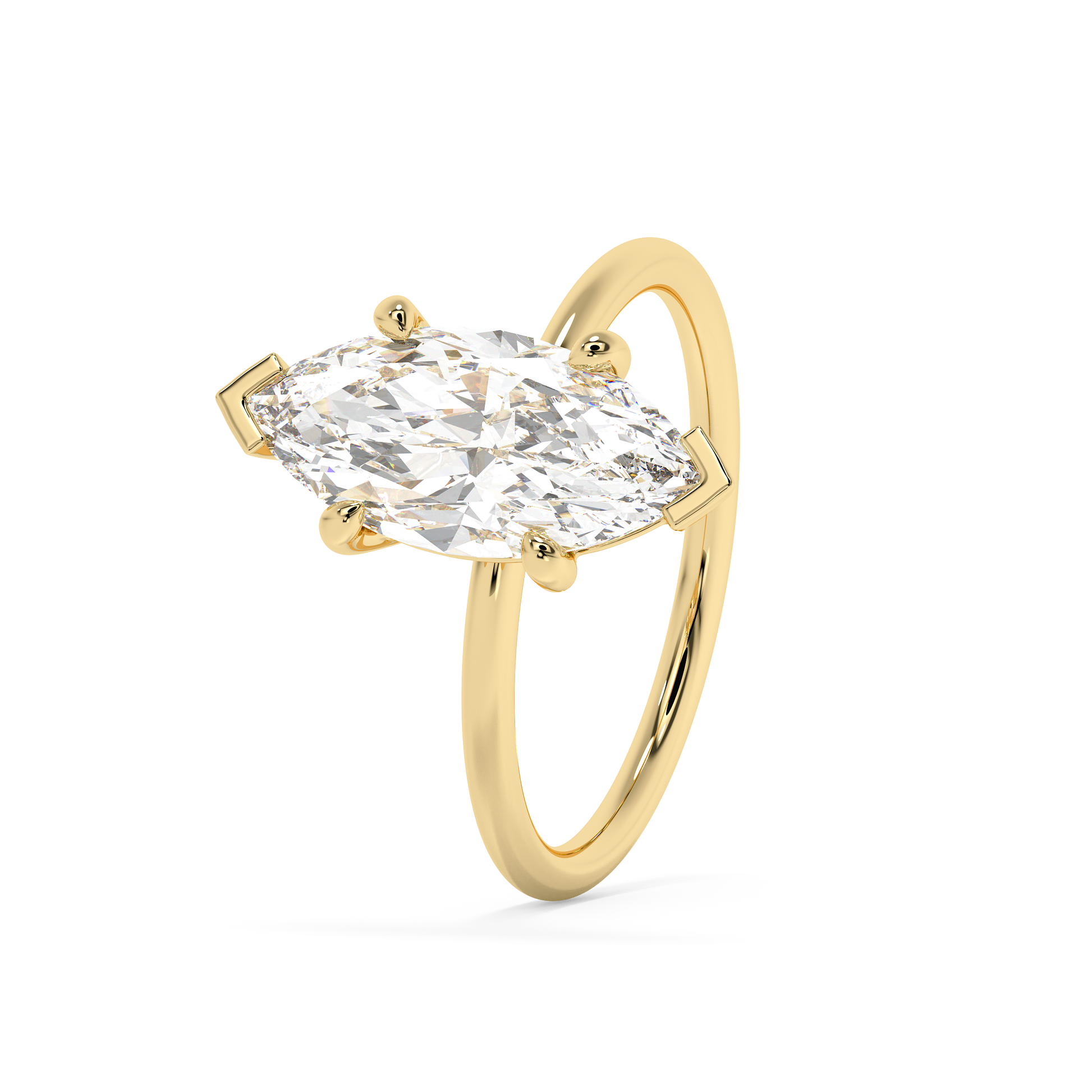 Emerald Solitaire Lab Grown Diamond Engagement Ring