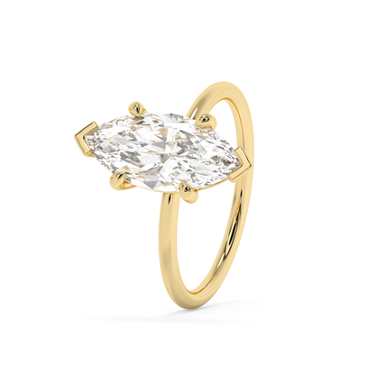 Emerald Solitaire Lab Grown Diamond Engagement Ring