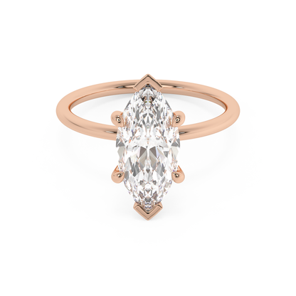 Emerald Solitaire Lab Grown Diamond Engagement Ring