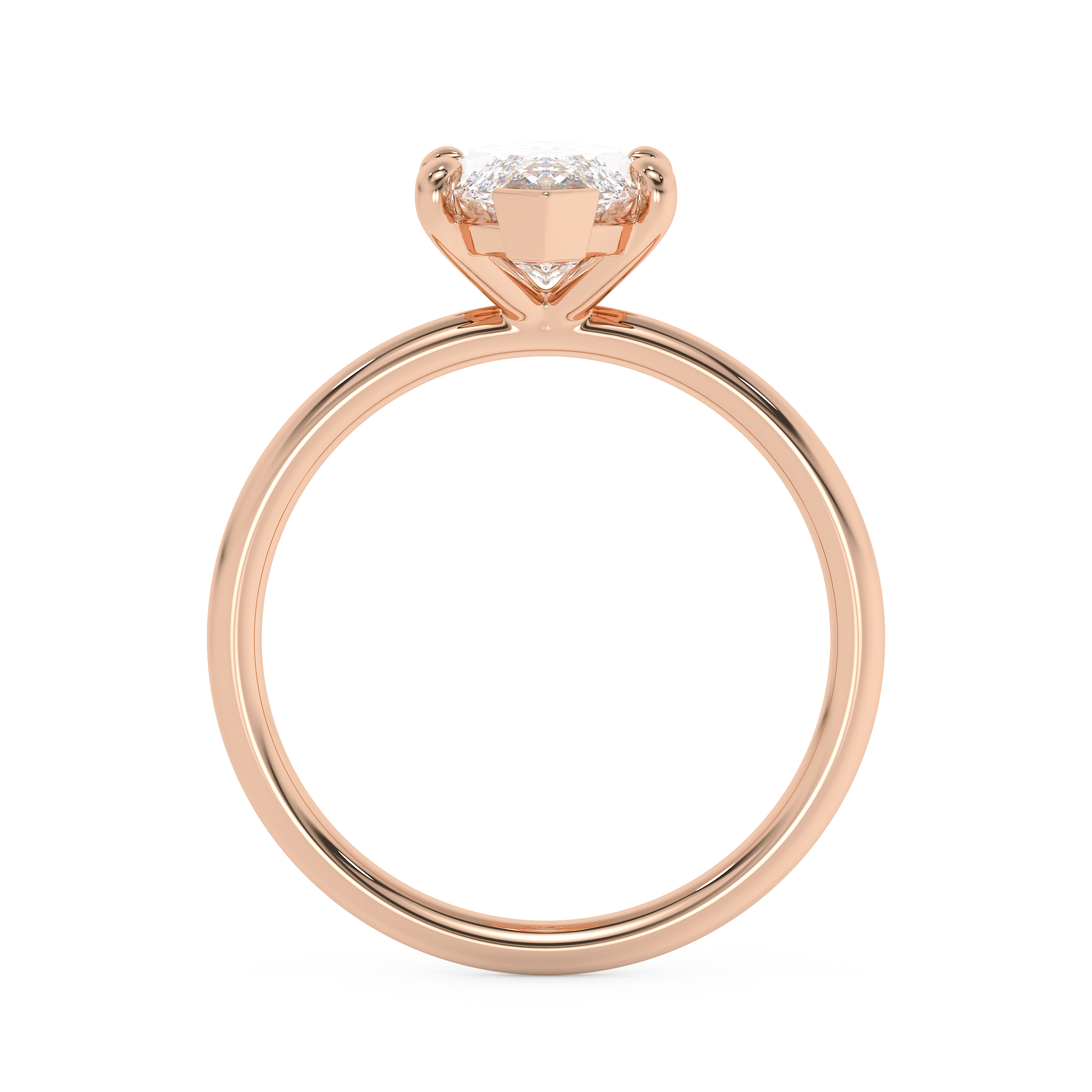 Emerald Solitaire Lab Grown Diamond Engagement Ring