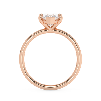 Emerald Solitaire Lab Grown Diamond Engagement Ring