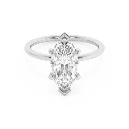 Emerald Solitaire Lab Grown Diamond Engagement Ring