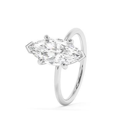 Emerald Solitaire Lab Grown Diamond Engagement Ring