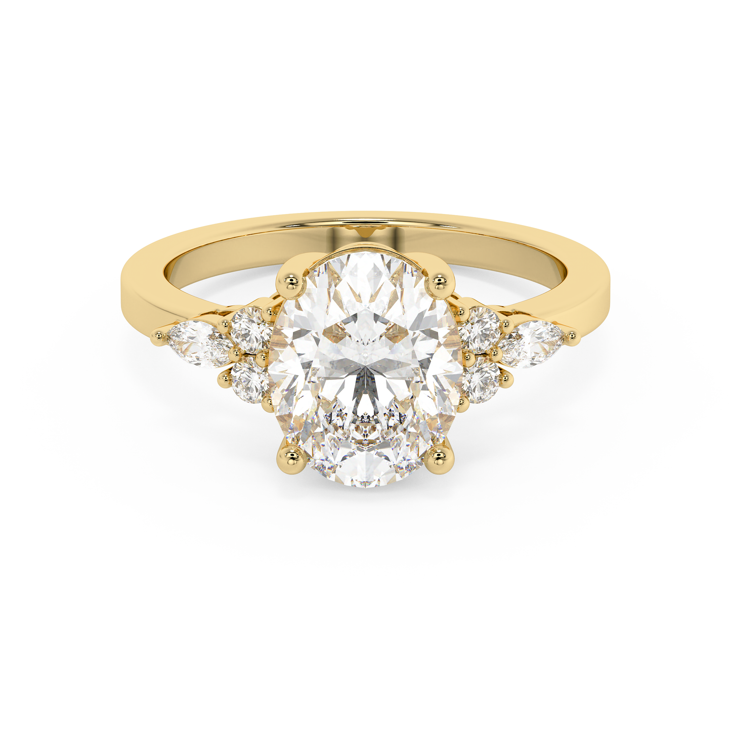 Emerald Solitaire Lab Grown Diamond Engagement Ring