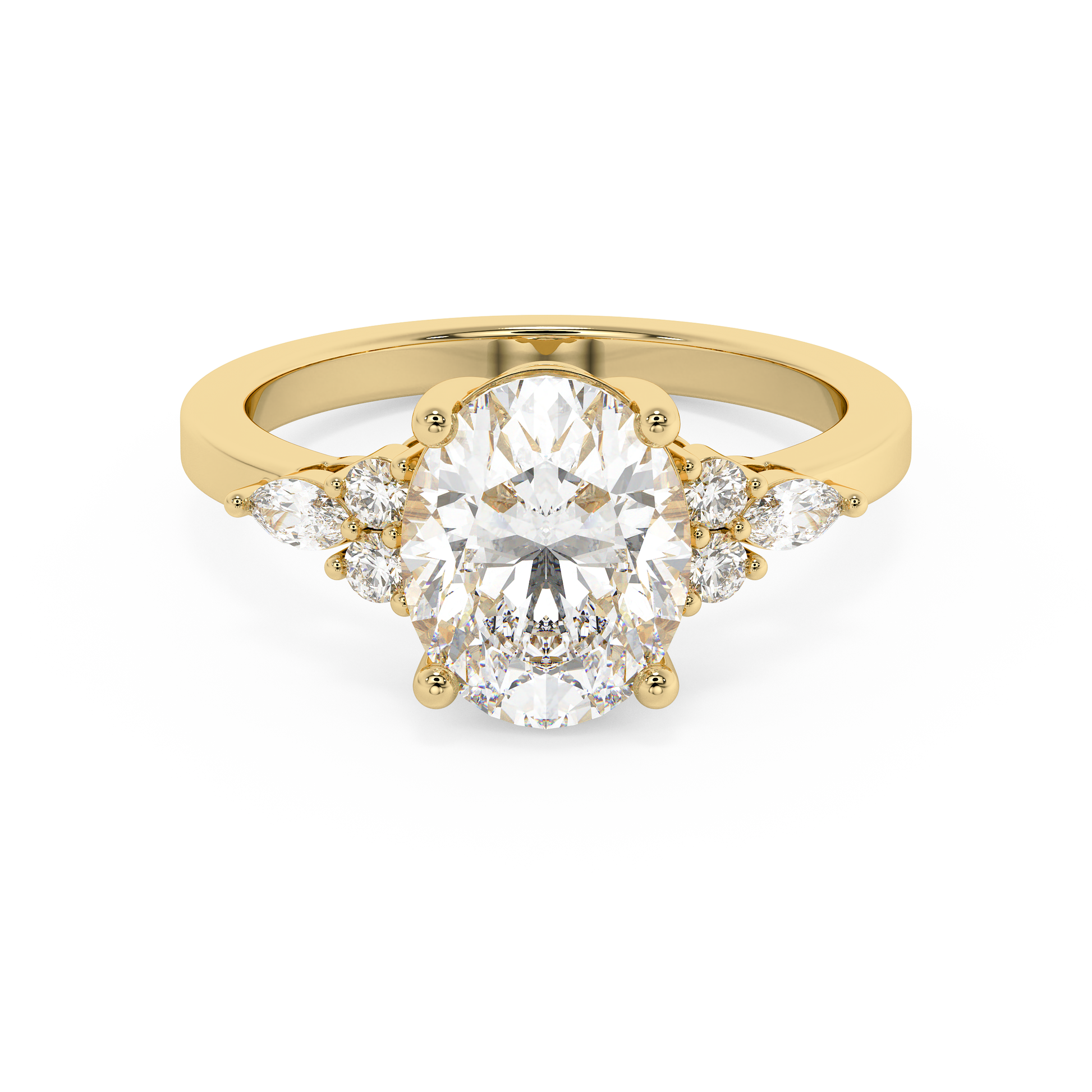 Emerald Solitaire Lab Grown Diamond Engagement Ring