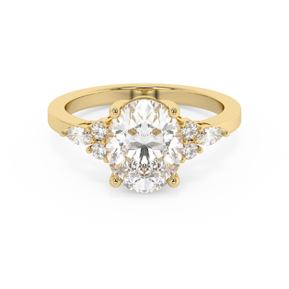 Emerald Solitaire Lab Grown Diamond Engagement Ring