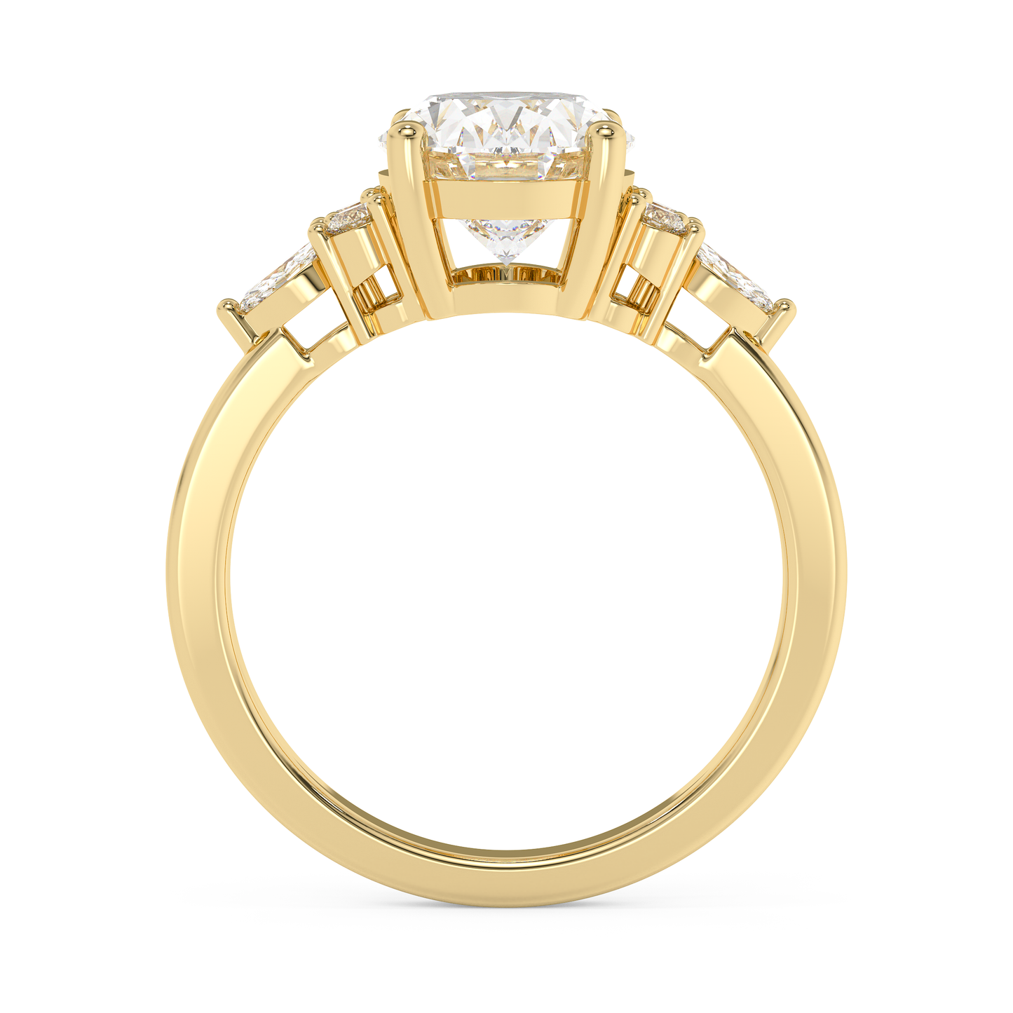 Emerald Solitaire Lab Grown Diamond Engagement Ring