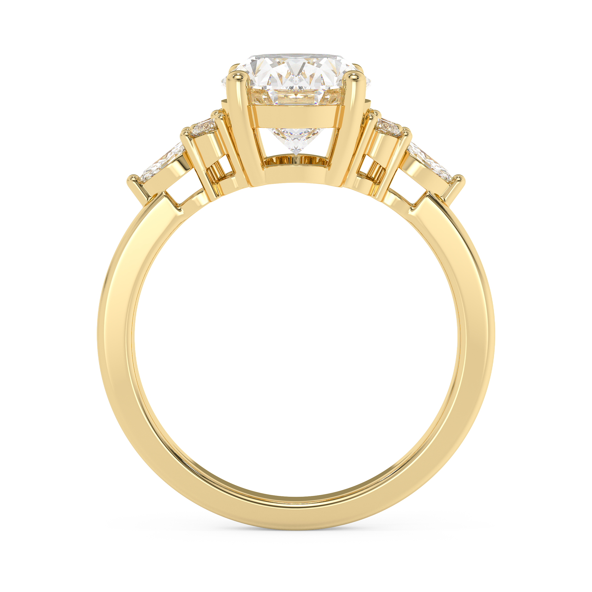 Emerald Solitaire Lab Grown Diamond Engagement Ring