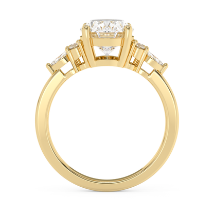 Emerald Solitaire Lab Grown Diamond Engagement Ring