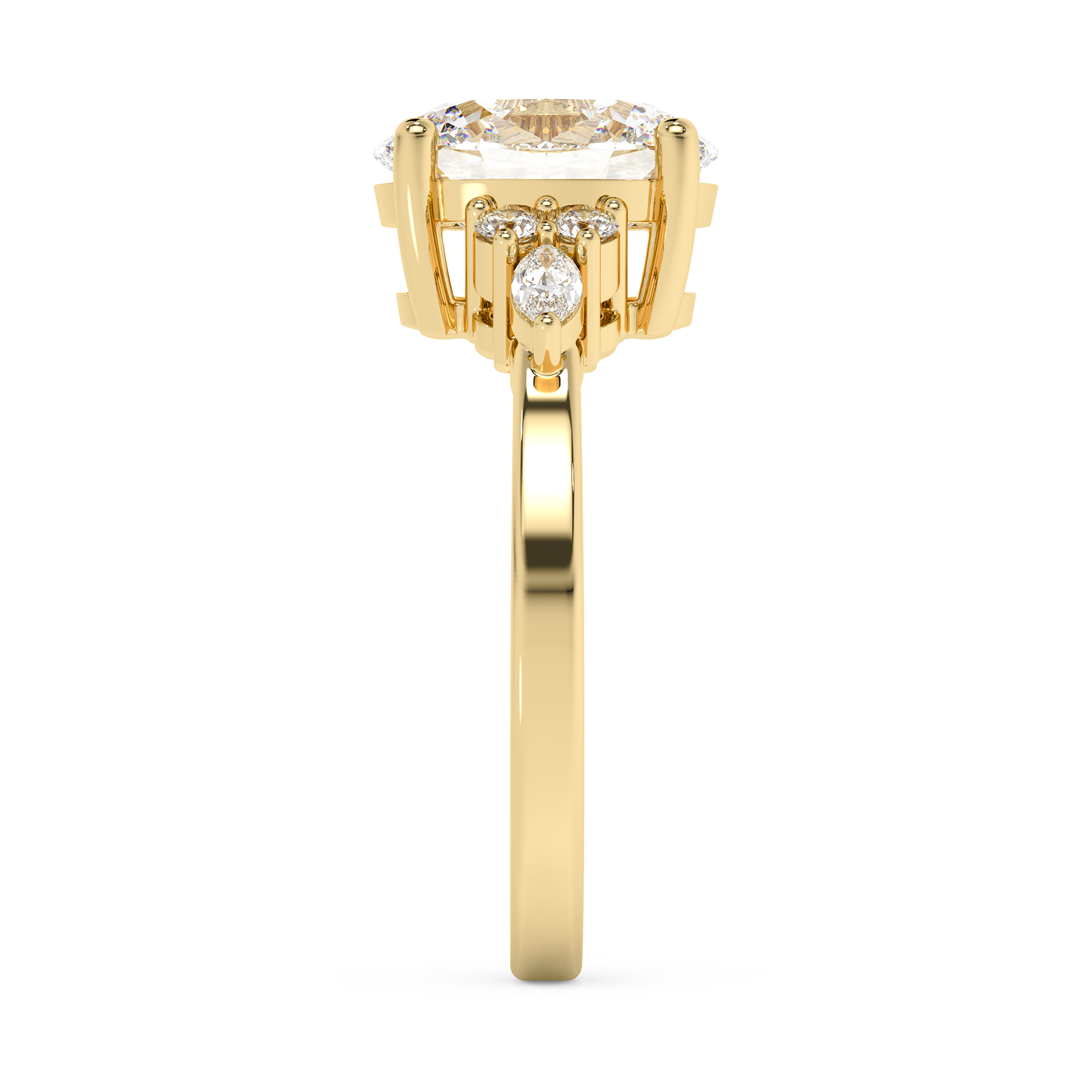 Emerald Solitaire Lab Grown Diamond Engagement Ring