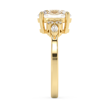 Emerald Solitaire Lab Grown Diamond Engagement Ring
