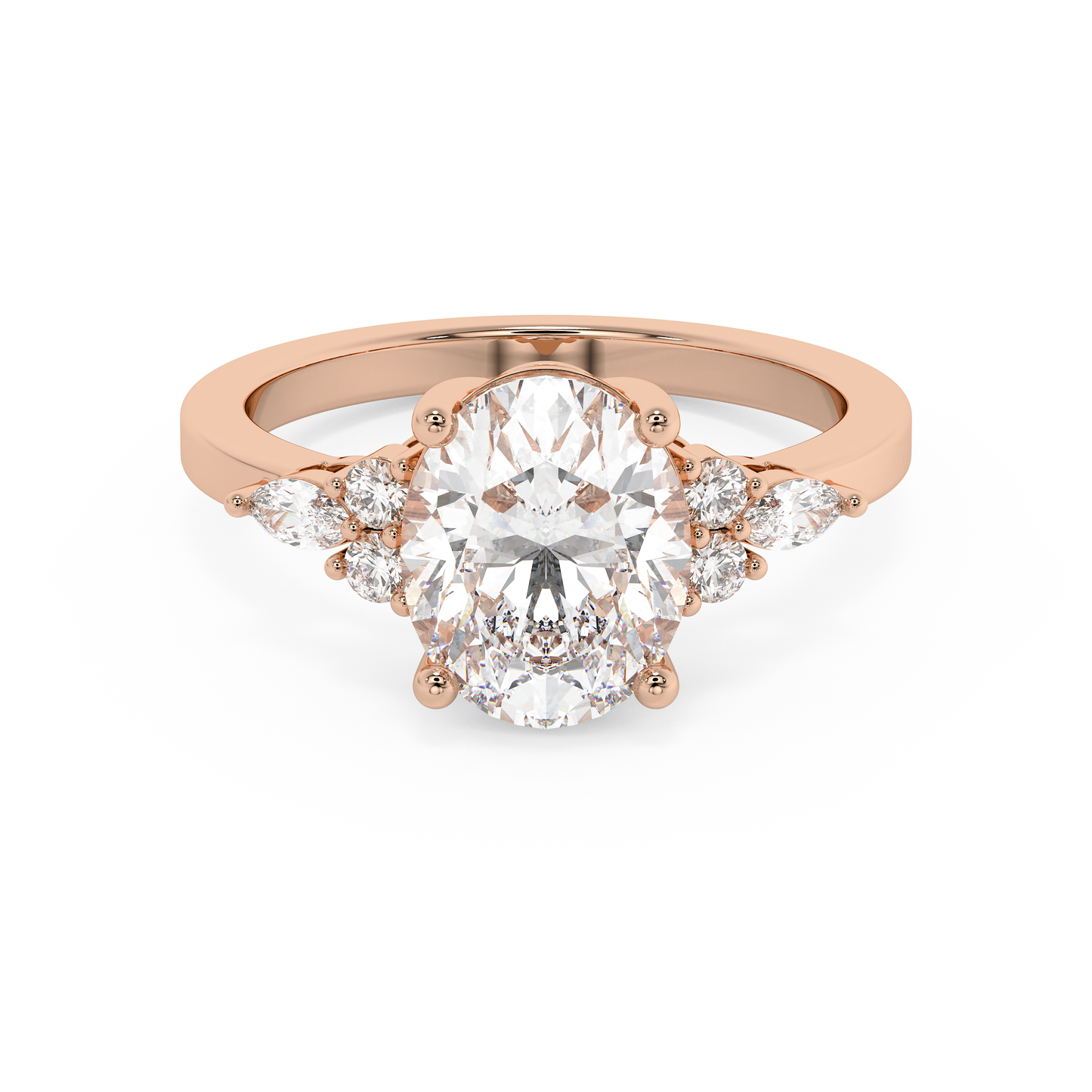 Emerald Solitaire Lab Grown Diamond Engagement Ring
