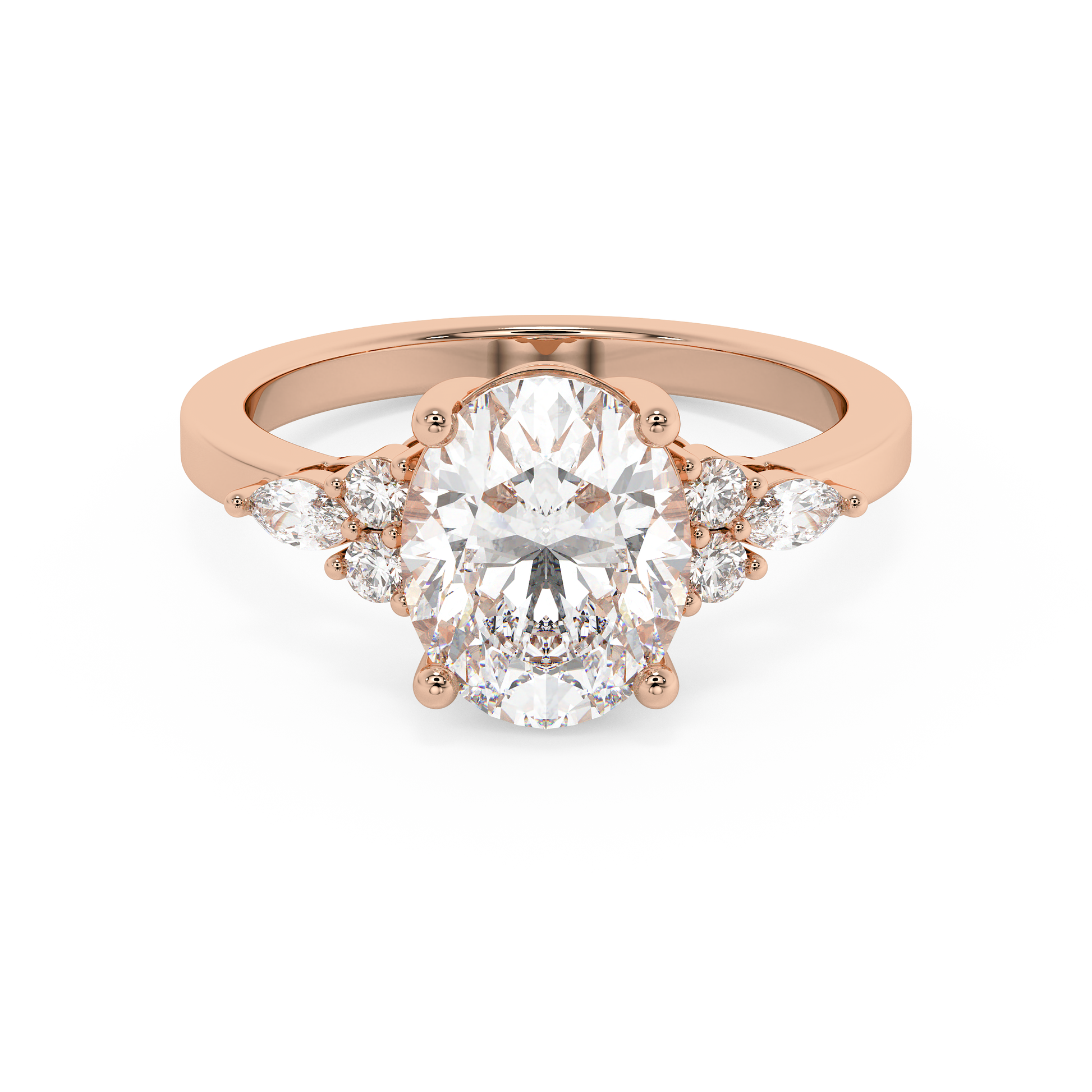 Emerald Solitaire Lab Grown Diamond Engagement Ring