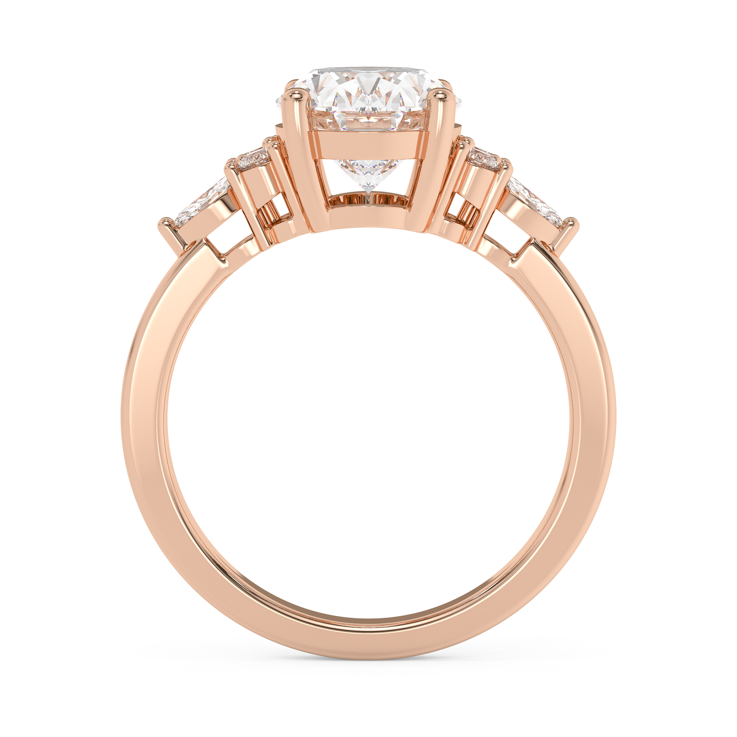 Emerald Solitaire Lab Grown Diamond Engagement Ring