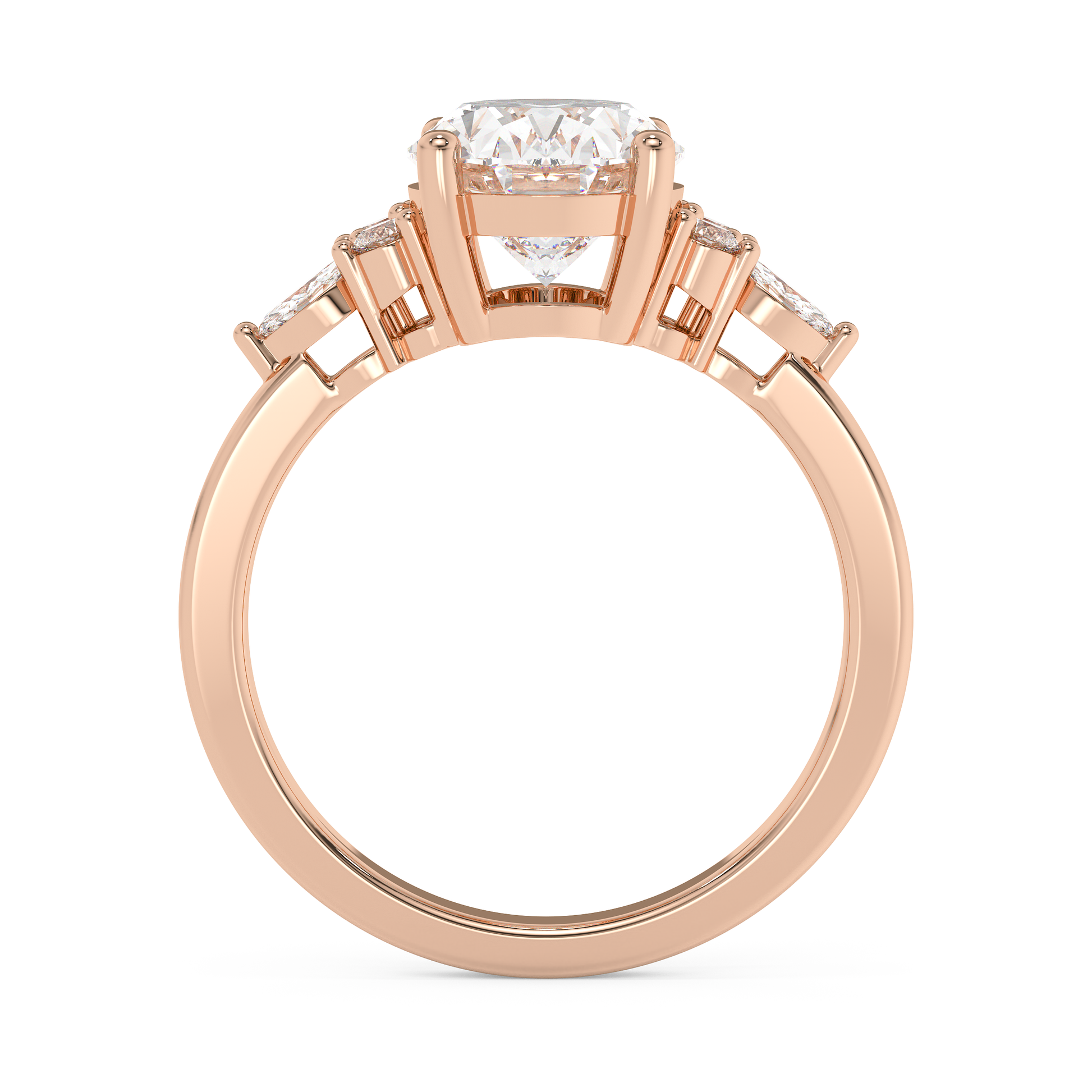 Emerald Solitaire Lab Grown Diamond Engagement Ring