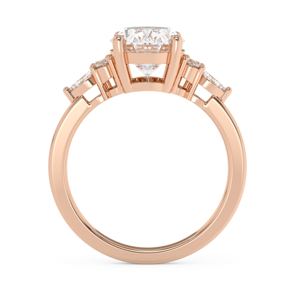 Emerald Solitaire Lab Grown Diamond Engagement Ring