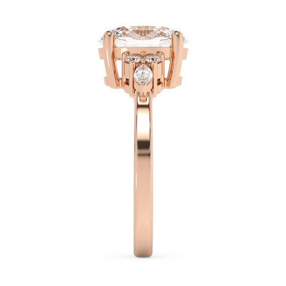 Emerald Solitaire Lab Grown Diamond Engagement Ring