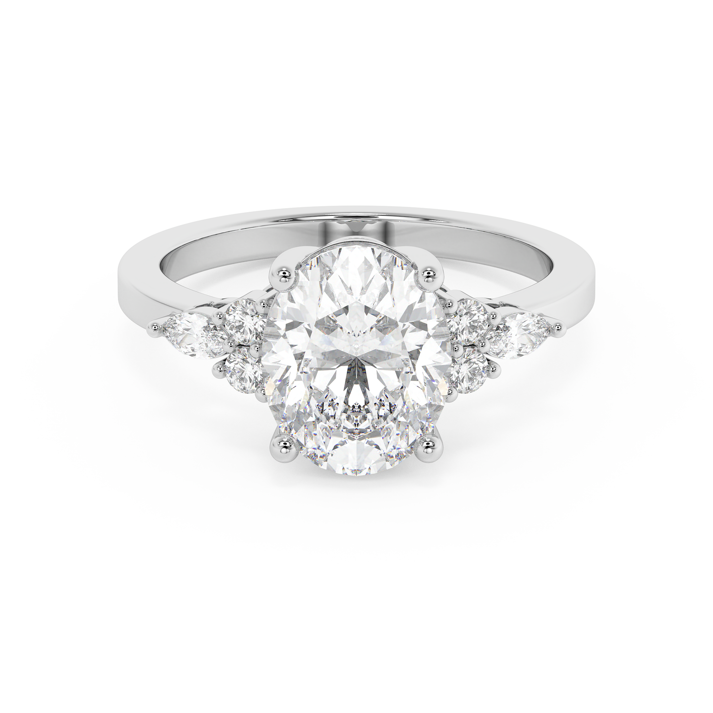 Emerald Solitaire Lab Grown Diamond Engagement Ring