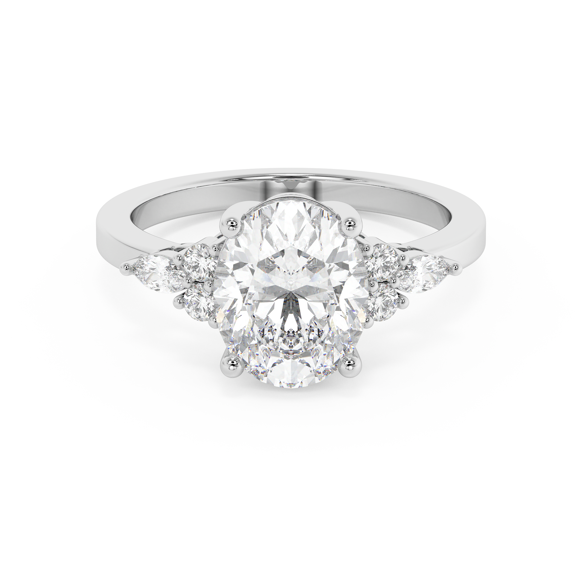 Emerald Solitaire Lab Grown Diamond Engagement Ring