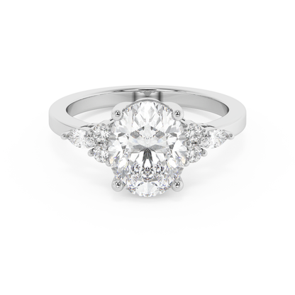 Emerald Solitaire Lab Grown Diamond Engagement Ring