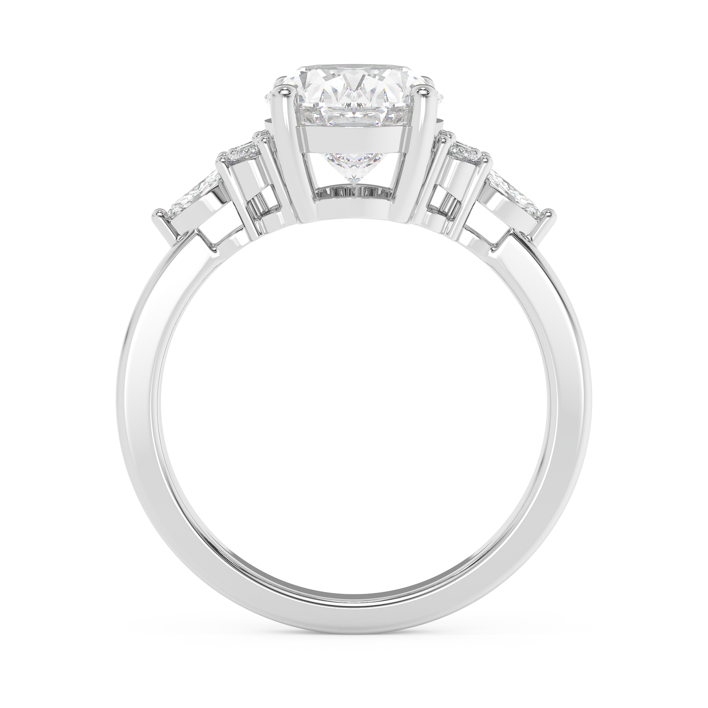 Emerald Solitaire Lab Grown Diamond Engagement Ring