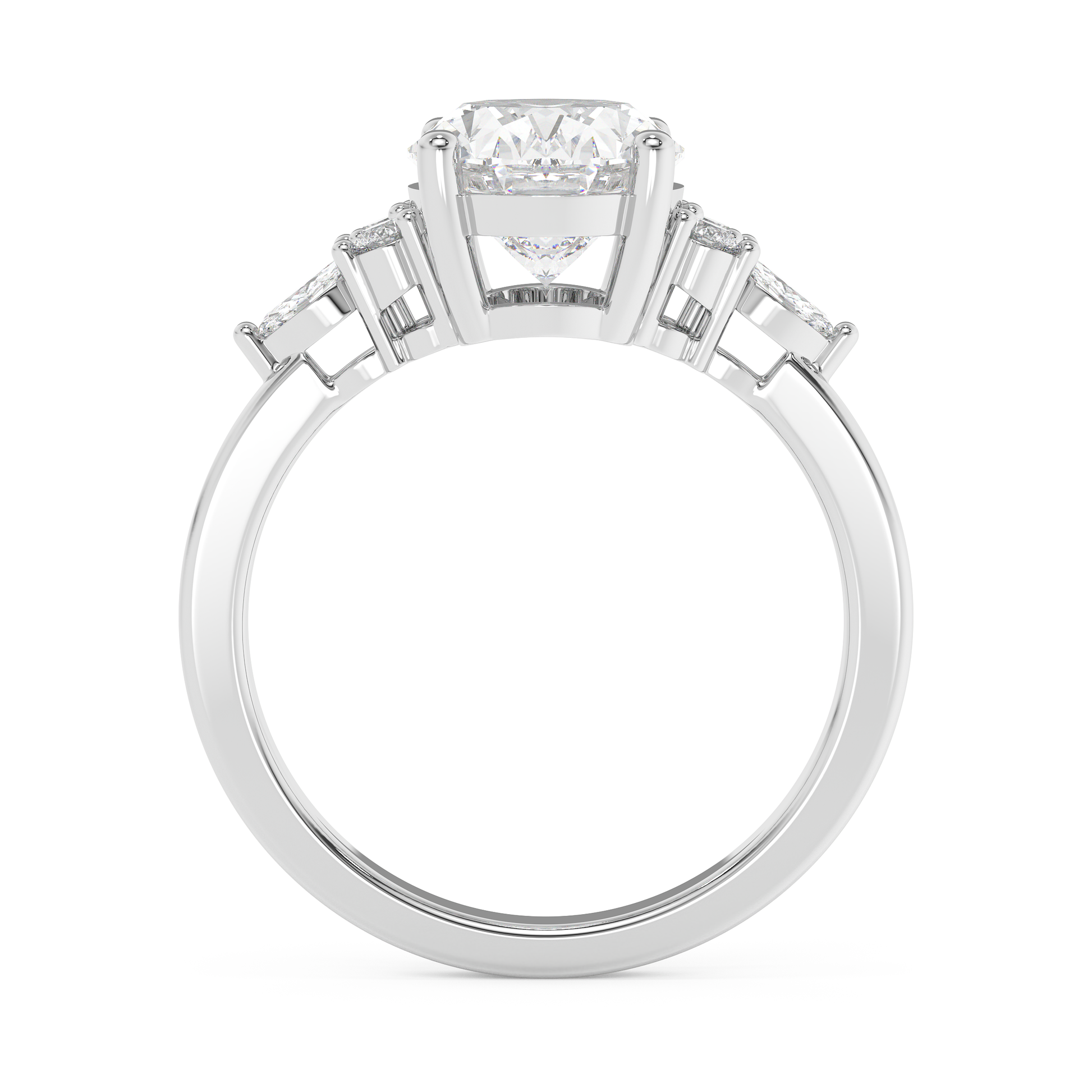 Emerald Solitaire Lab Grown Diamond Engagement Ring