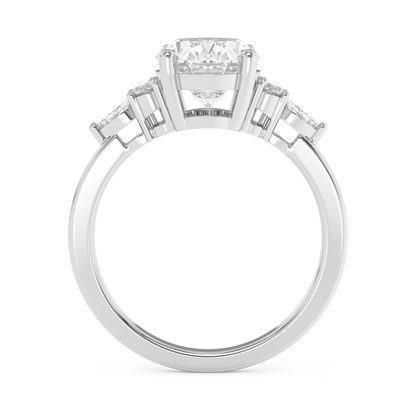 Emerald Solitaire Lab Grown Diamond Engagement Ring